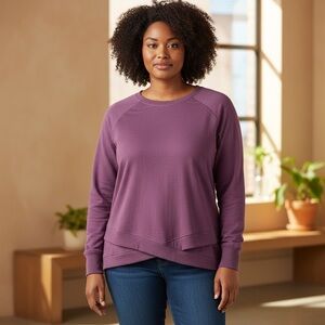 Danskin Women’s Long Sleeve Active Top XXL Purple Thumbholes